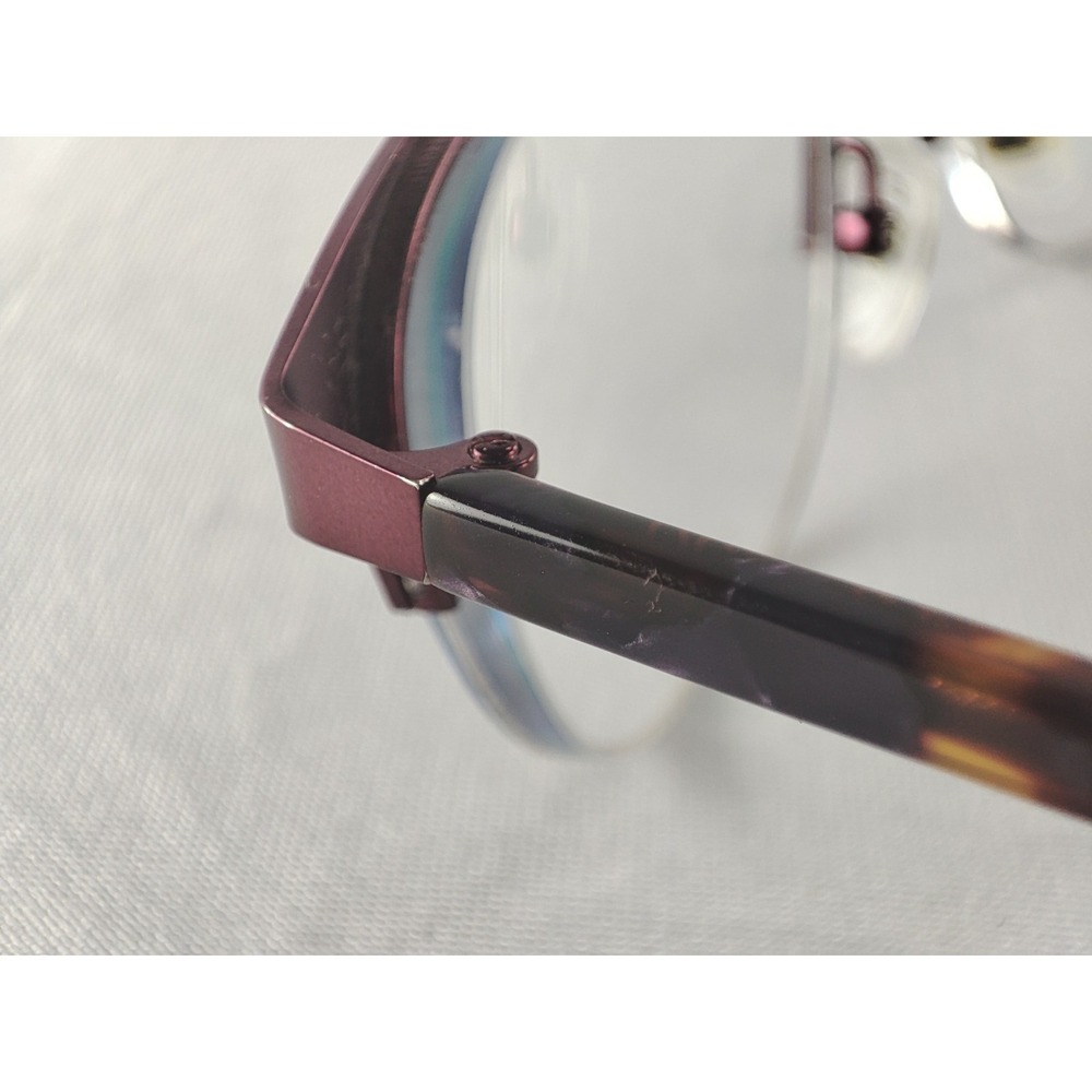 Member's Mark MM5022 Purple & Tortoise Semi-Rimless Eyeglass Frames 53-19-140 - Picture 7 of 10